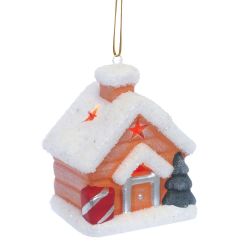 GAEM Украшение новогоднее "Домик" с подсветкой (LR44 2 шт), L6,5 W5,5 H8 см, 3в.