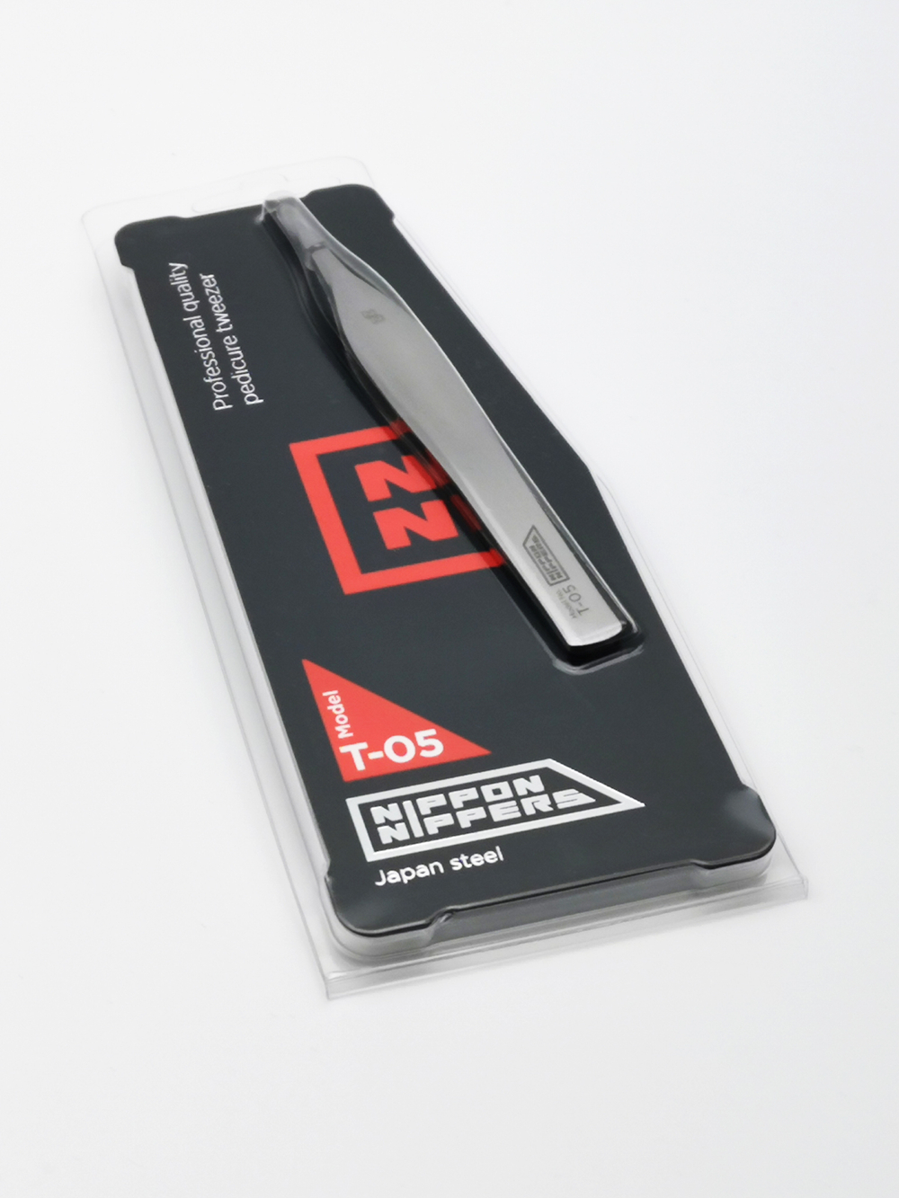 Пинцет Nippon Nippers T-05 для кожи острый край с насечкой широкий длина 115мм