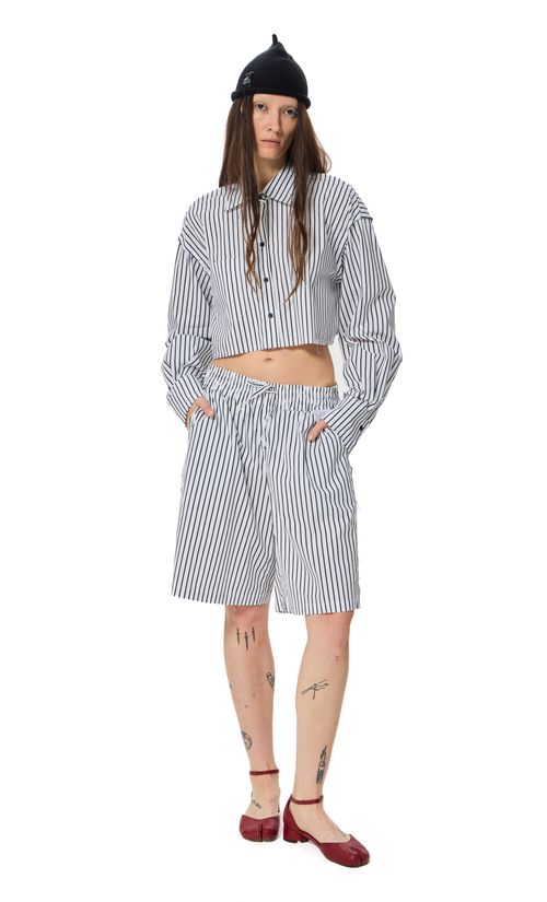 Рубашка Kraizy Stripes короткая с рукавом белая