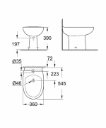 Биде напольное Grohe Bau Ceramic 39432000