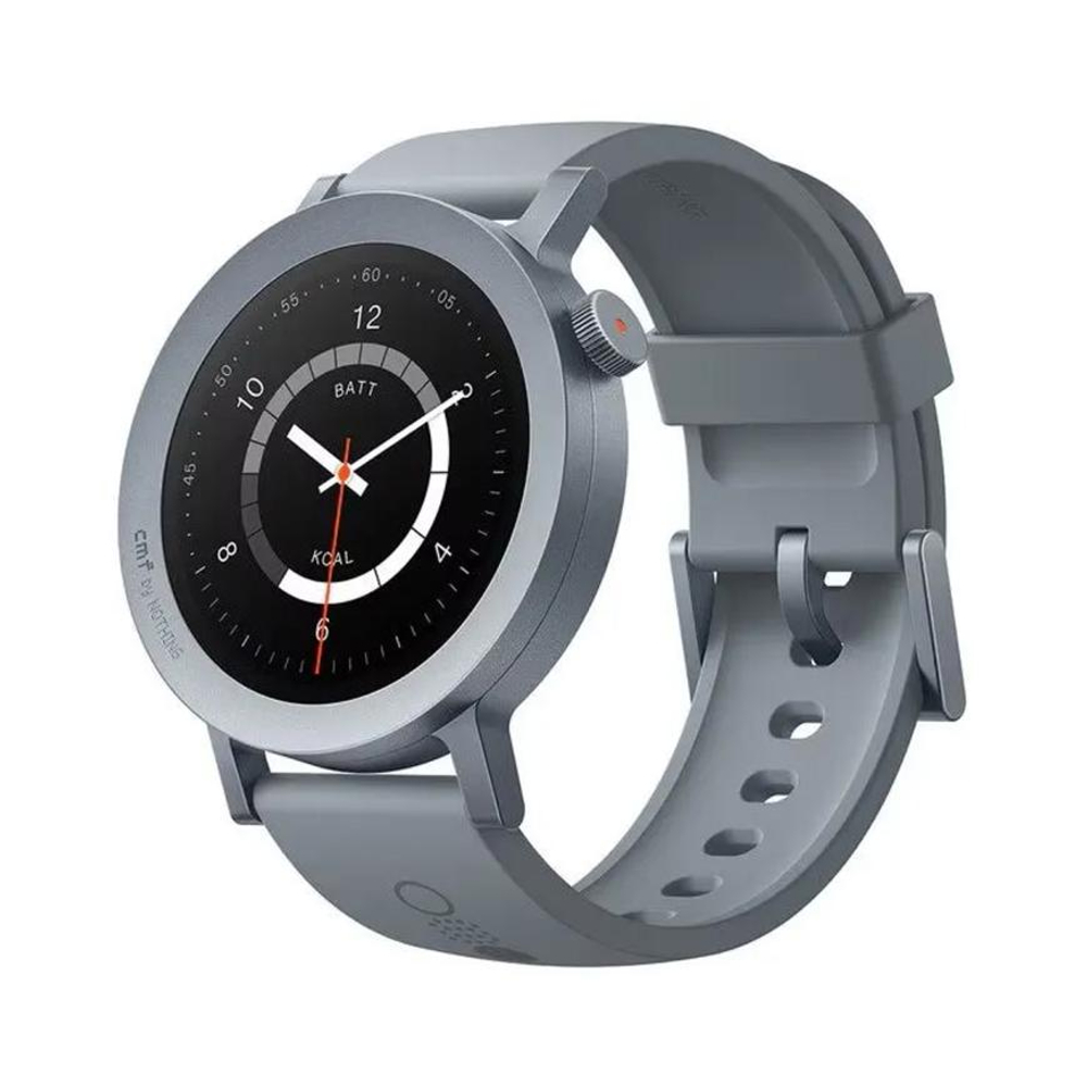 Умные часы CMF Watch Pro 2 by Nothing, плоский пепельно-серый безель, пепельно-серый силиконовый ремешок