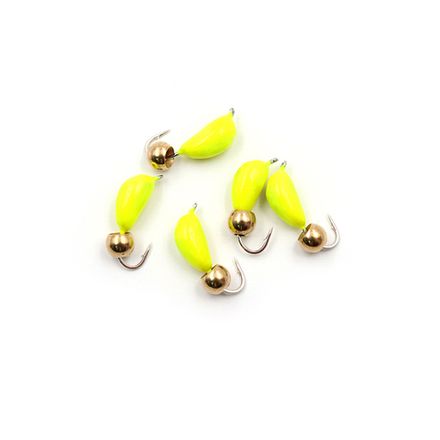 Мормышка безнасадочная ЯМАН "Банан" желтый, d-4 мм, вес 1 г, шарик латунный