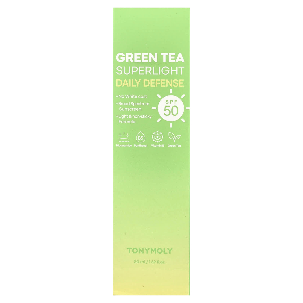 TonyMoly, суперлегкий зеленый чай для ежедневной защиты, SPF 50, 50 мл (1,69 жидк. унции)