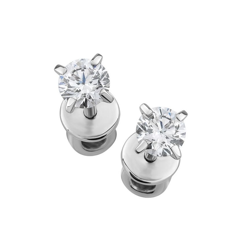 Серьги Пуссеты с Лабораторным Бриллиантом - 4 мм