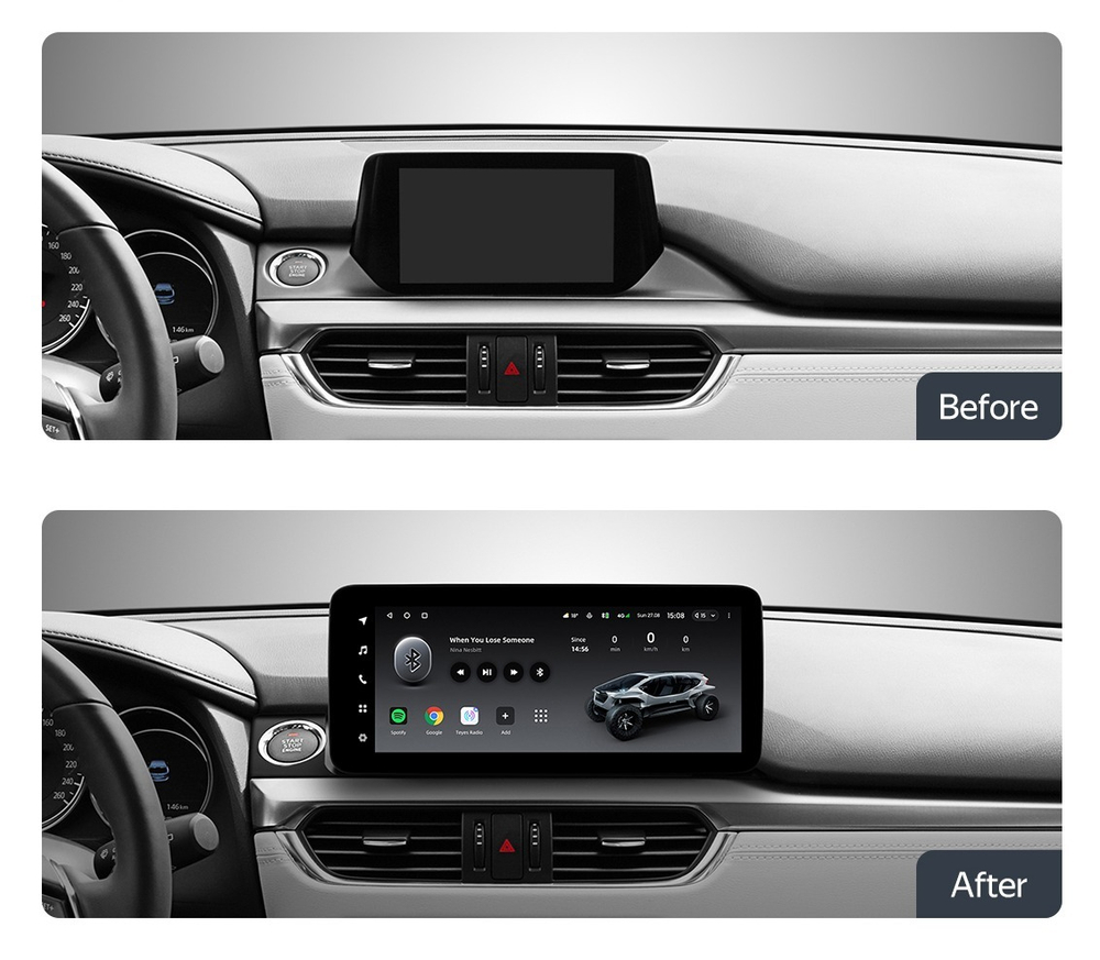 Магнитола для Mazda 6 2015-2018 GJ - Teyes LUX ONE 360 монитор 12.3", Android 10, CarPlay, 4G SIM-слот, 6/128 ГБ, 4 камеры в комплекте