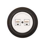 Розетка RJ45 информационная двойная, керамика, цвет белый, декор D6/2 B1-302-01-D6/2