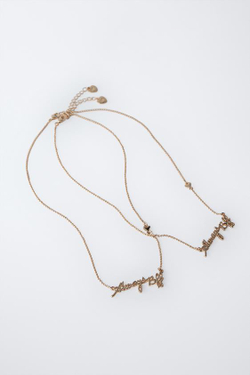 ZARA НАБОР ДВУХ ЦЕПОЧЕК «ДРУЗЬЯ», ЗОЛОТИСТЫЙ