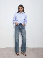 Хлопковая рубашка c кнопками на воротнике