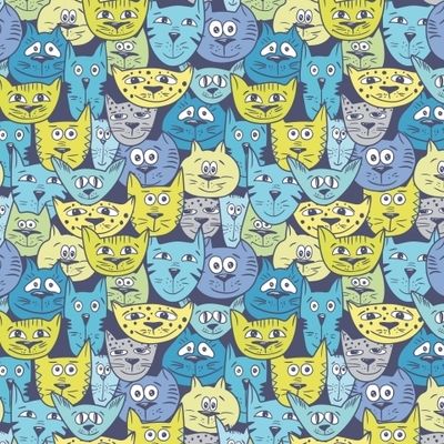 Котики в сине-зеленых тонах