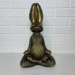 Фигура из гипса «Заяц Йога» 42см (античное золото)