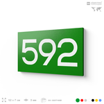 Номер на дверь 592, табличка на дверь для офиса, квартиры, кабинета, аудитории, склада, зеленая 120х70 мм, Айдентика Технолоджи