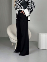 Брюки широкие с имитацией двойного пояса