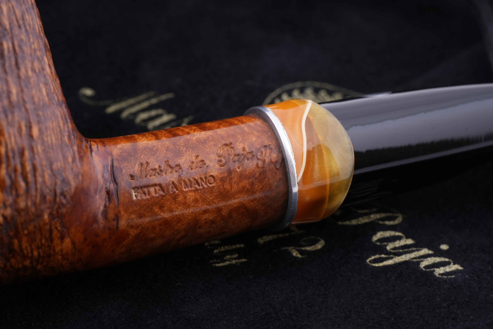 Трубка Mastro De Paja Pettinata Classica с цветным кольцом, M451-11