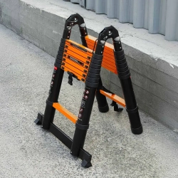 Лестница-стремянка телескопическая алюм. бытовая 2.5+2.5м (8+8 ступ.) ISMA ISMA-UP250-M