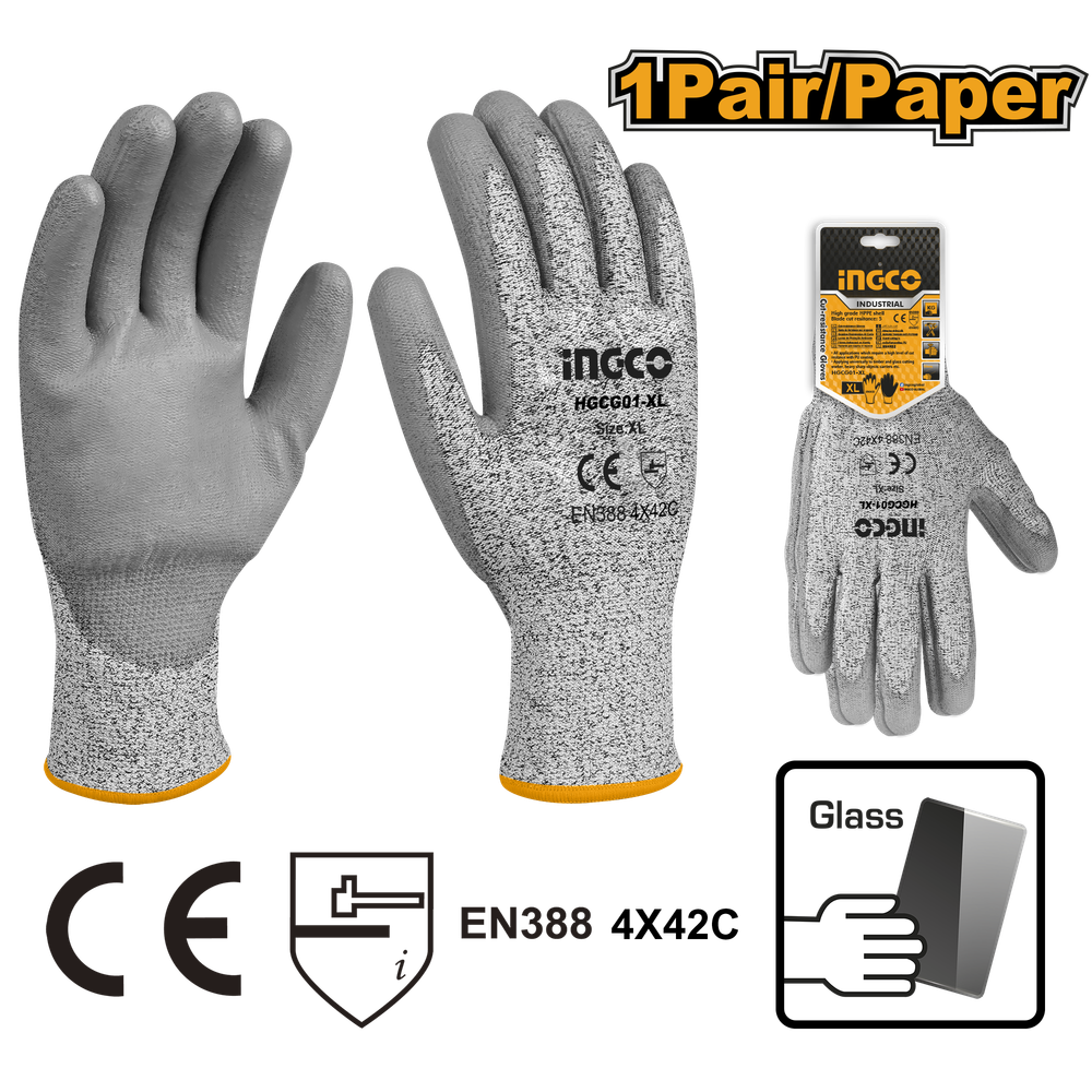 Перчатки с защитой от порезов INGCO HGCG01-XL INDUSTRIAL XL