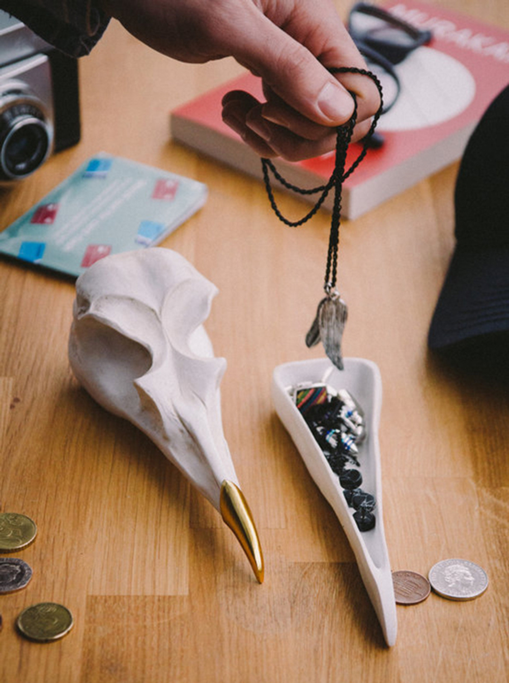 Шкатулка для украшений bird skull (белый)