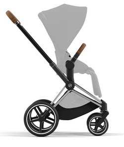 Коляска 3 в 1 Cybex Priam IV Chrome Brown complete и автокресло Aton S2 i-Size Moon Black Leaf Green