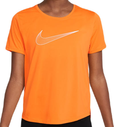Футболка для девочки теннисная Nike Dri-Fit One Short Sleeve Top GX - vivid orange/white