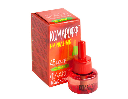 Комарофф Жидкость д/фумигат. 30мл. 45ночей б/зап. Народный/24