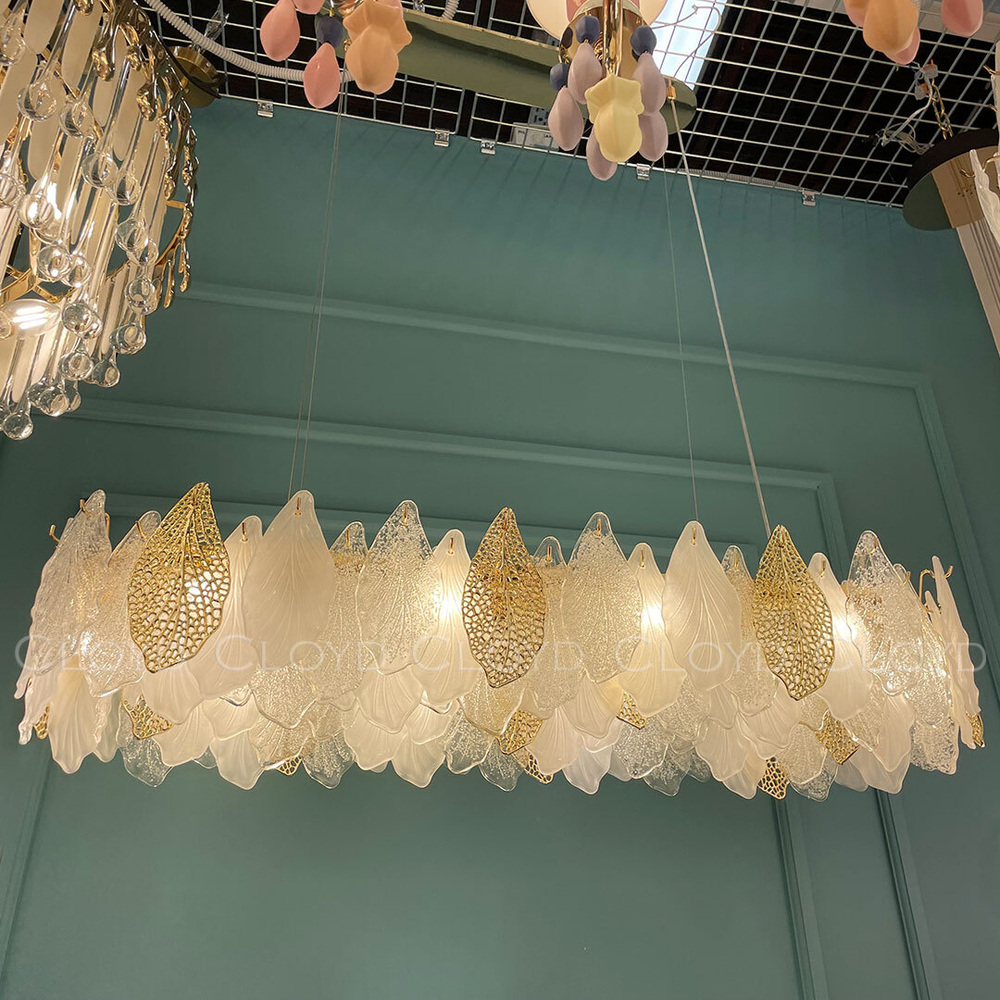 Люстра Cloyd SENEGAL-B C10 / шир. 99 см - с золотыми листьями - золото (арт.11173)