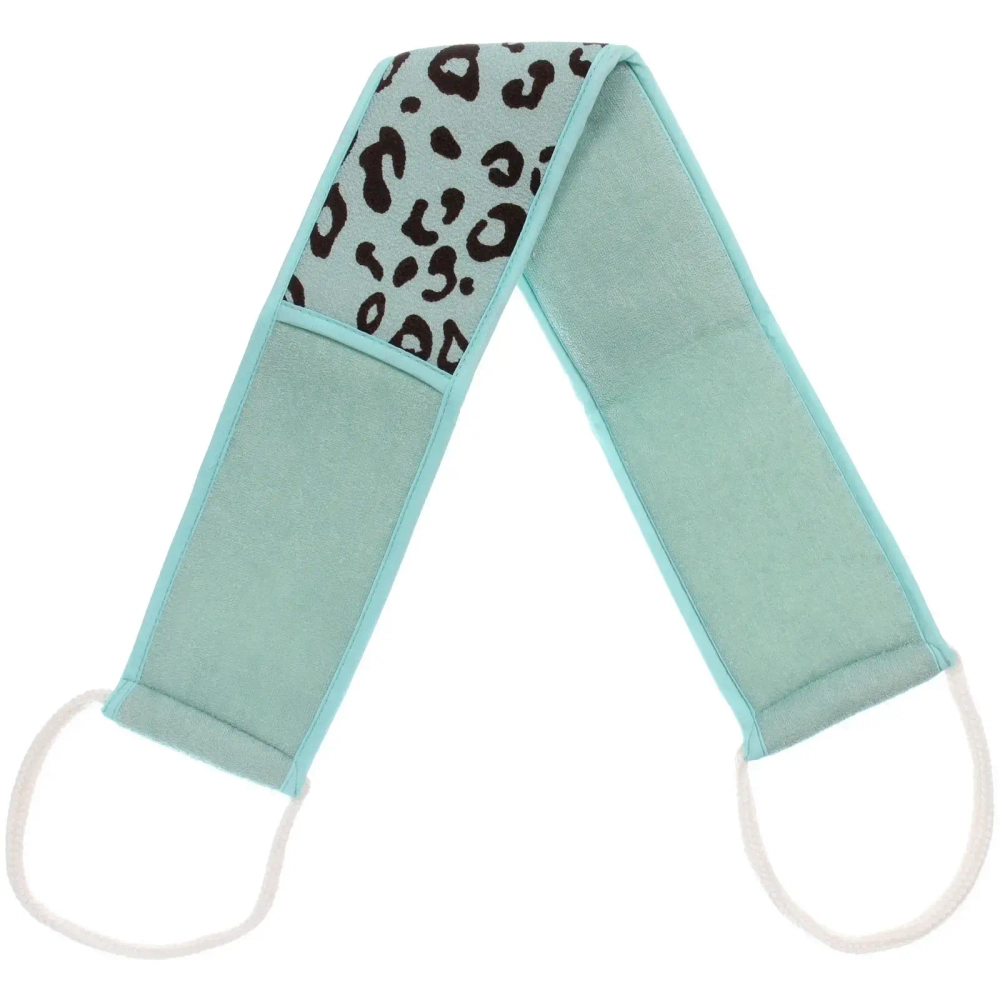 Мочалка для тела «Premium - LEOPARD», цвет голубой, 9*70см (ZIP пакет)
