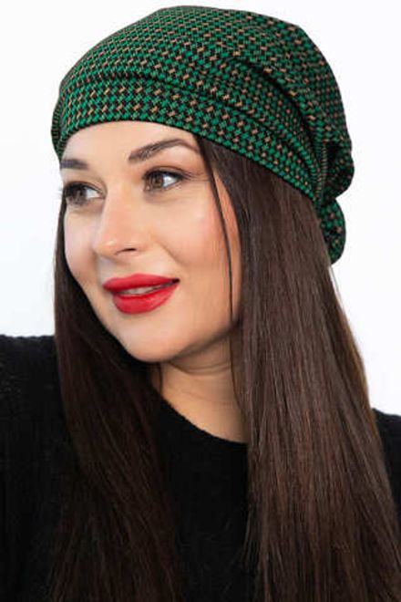 Чалма с бантом (зелено-бежевая) ЧБ4-23М LT Collection