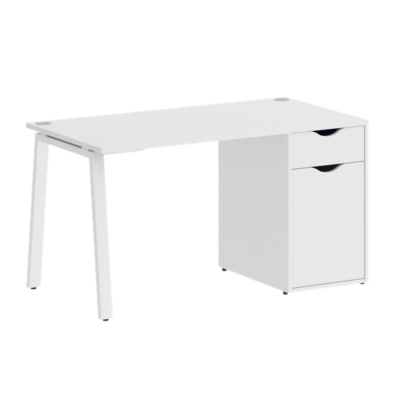 Home Office Стол письменный VR.SP-3-138.1.A Белый Бриллиант/Металл Белый 1380*720*750