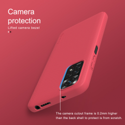 Тонкий жесткий чехол красного цвета от Nillkin для Xiaomi Redmi Note 11 (Global), серия Super Frosted Shield