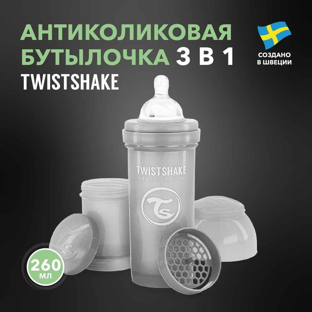 Антиколиковая бутылочка Twistshake для кормления 260 мл_2