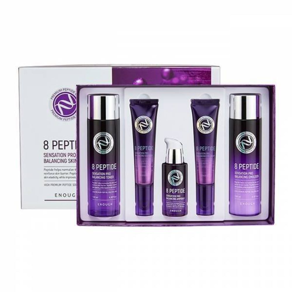 Enough 8 Peptide Pro Balancing Skin Care 5 Set набор для ухода за кожей лица с пептидами