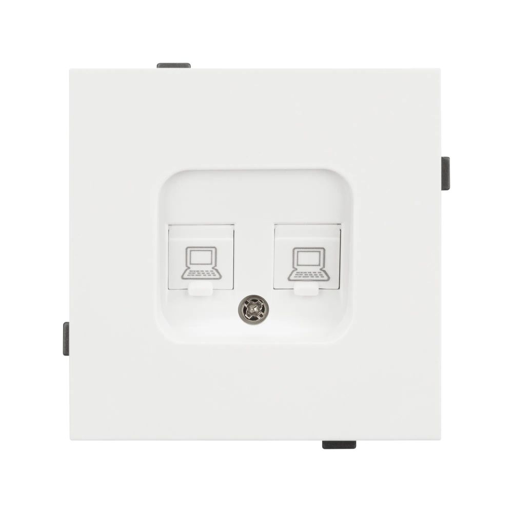 Механизм компьютерной розетки двойной SCT-TENDO-MPC2-SFPL-WH (RJ-45, CAT6) (Arlight, Матовый белый) 054598