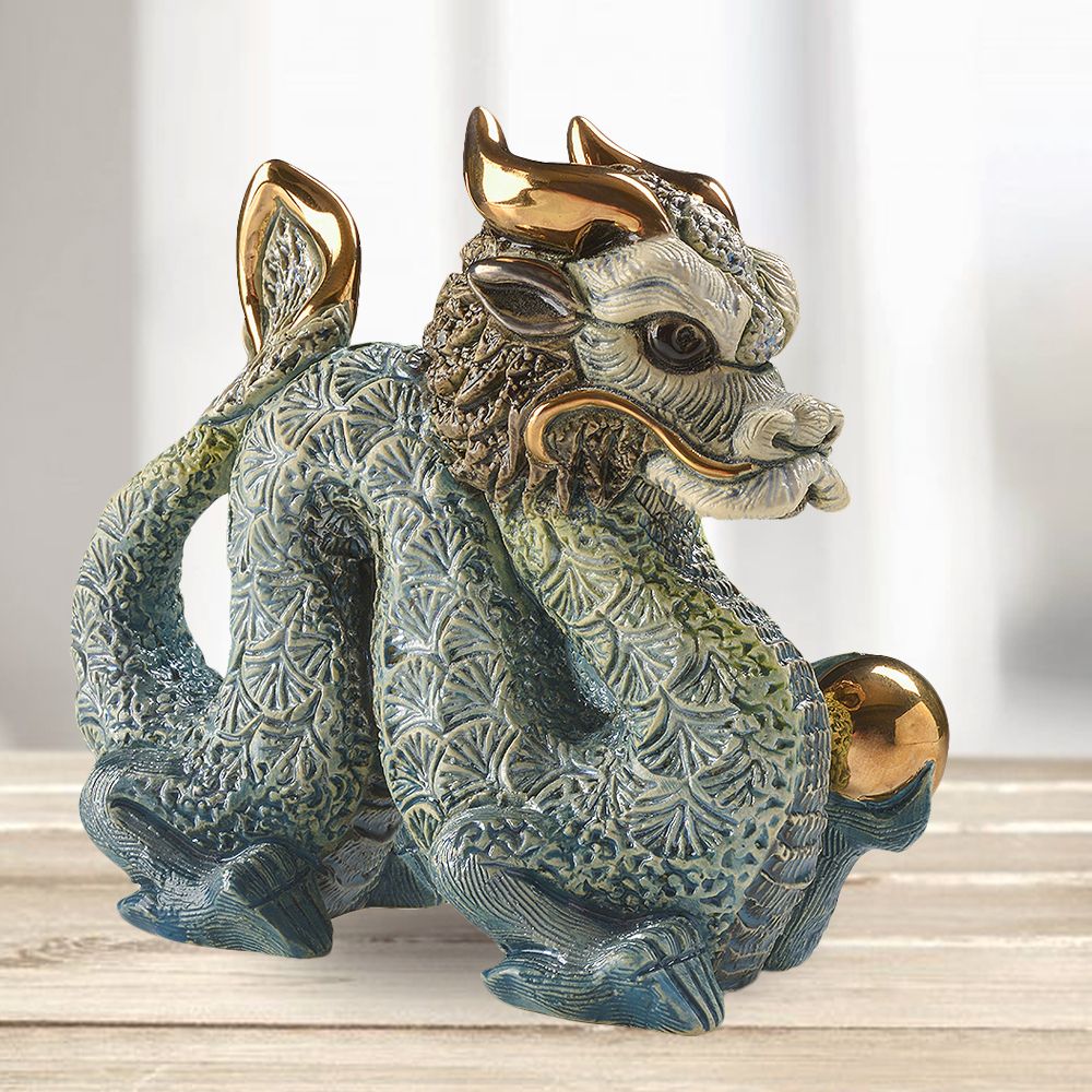 De Rosa Rinconada Статуэтка коллекционная Китайский Дракон голубой