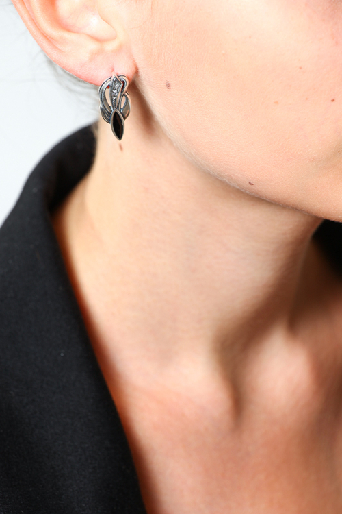 "Лори" серьги в серебряном покрытии из коллекции "Классика" от Jenavi  с английским замком