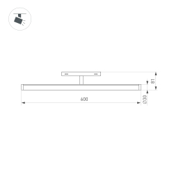 Светильник MAG-ORIENT-TUBE-TURN-L600-20W Day4000 (BK, 180 deg, 48V) (Arlight, IP20 Металл, 5 лет) 035670