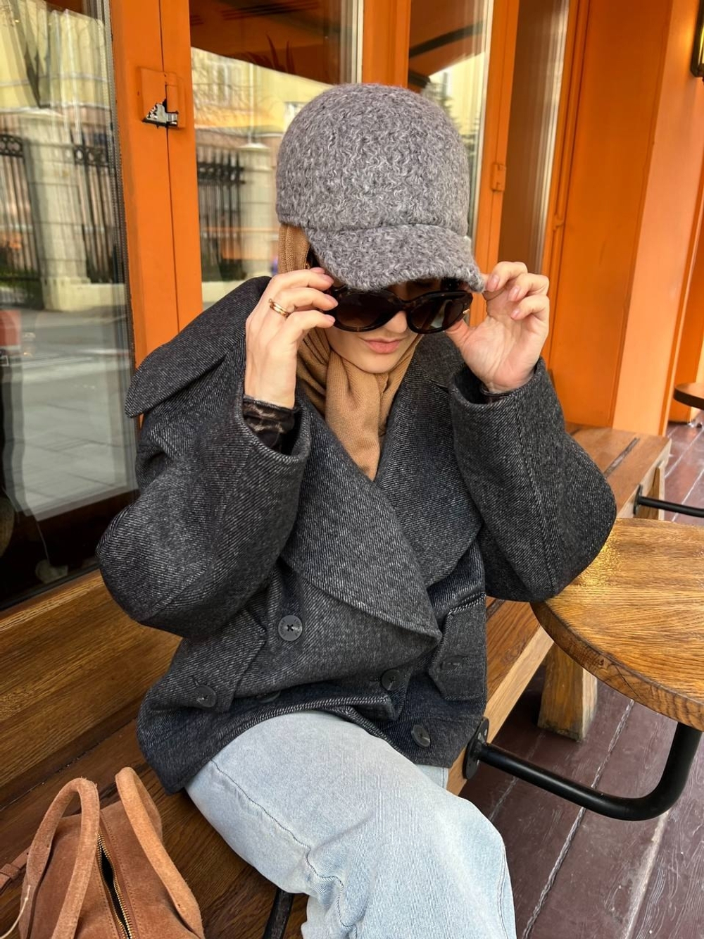 Бейсболка «кудряшка» без ушек серый