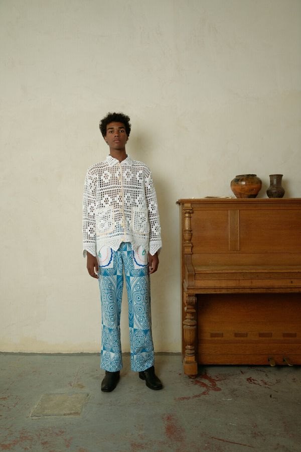 Рубашка Вязаная / Milk Crocheted Long Sleeve молочная - фото 1