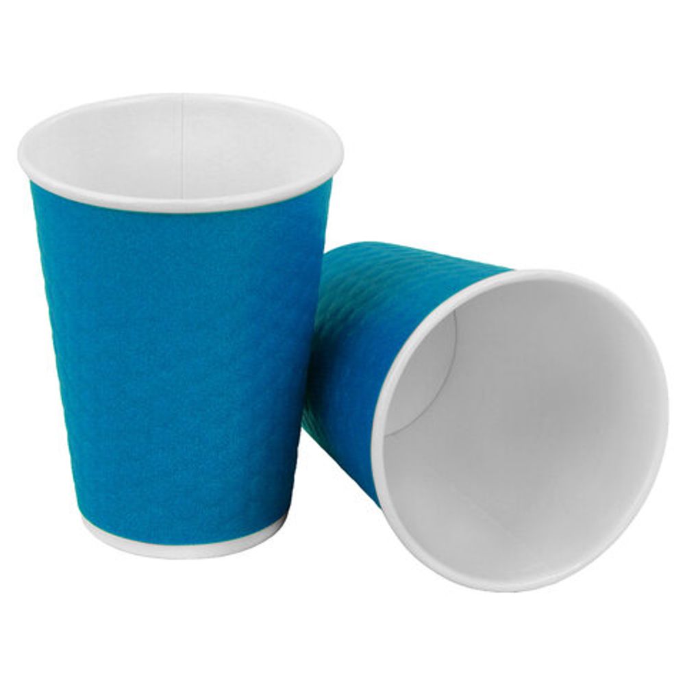 Стакан одноразовый бумажный 300/360 мл, D 90 мм, двухслойный, "Соты", синий, КОМПЛЕКТ 50 шт., холодное/горячее, WELDAY (ВЭЛДЭЙ), 702707