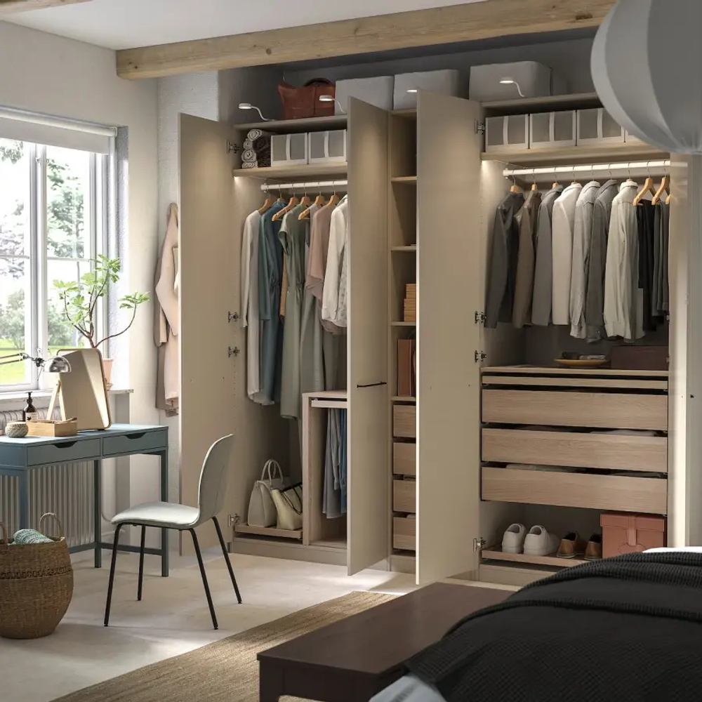 Гардероб - PAX / FORSAND IKEA/ПАКС/  ФОРСАНД ИКЕА,  236х250 см, бежевый