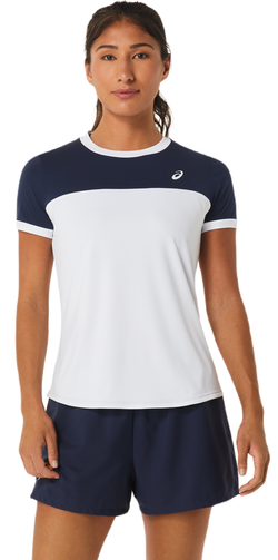Женская теннисная футболка Asics Court Short Sleeve Top - белый