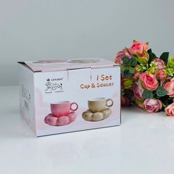 Lenardi 164-023 Чашка 220мл с блюдцем в под.цуп.(х24)Фарфор