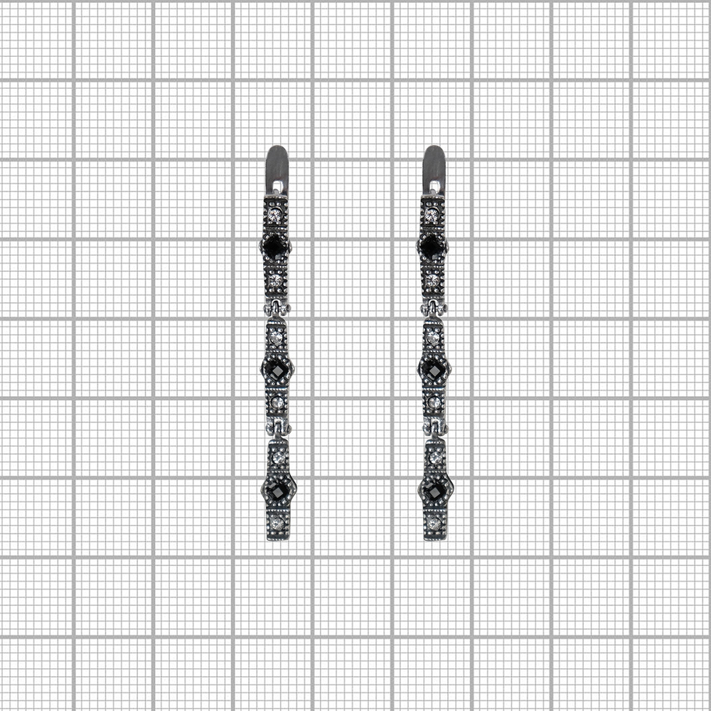 "Лента" серьги  в серебряном покрытии из коллекции "Стиль" от Jenavi с английским замком