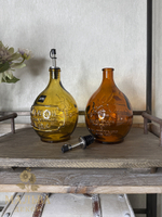 Набор декоративных бутылок для масла с дозатором "Олива" коричневые от J-LINE