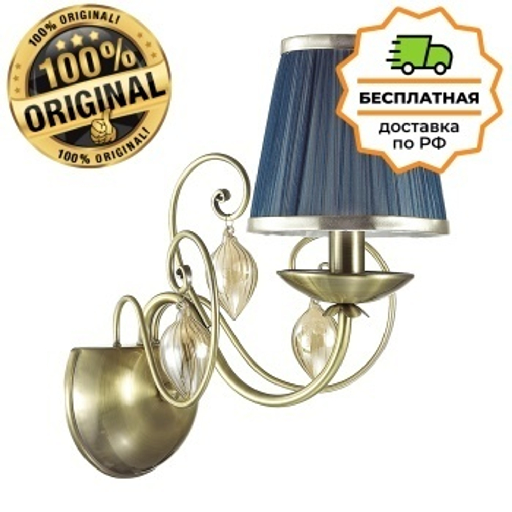 3921/1W CLASSIC ODL18 568 бронза/ткань/стекло Бра IP20 E14 40W 220V NIAGARA
