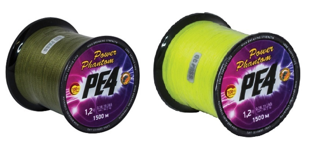 Плетеный шнур для рыбалки Power Phantom PE4