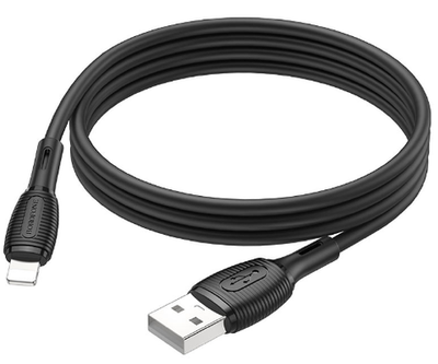 Кабель Borofone BX86 USB-Lightning 2.4А 1м Silicone Black