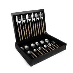 Набор столовых приборов на 6 персон 24 предмета Cutipol Mio matte ivory в подарочной упаковке