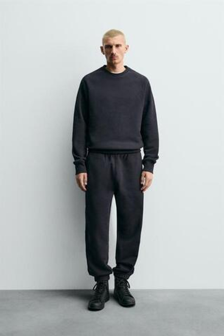 ZARA ДЖОГГЕРЫ КЛАССИЧЕСКОГО КРОЯ С КАНТОМ, МОРСКОЙ ТЕМНО-СИНИЙ