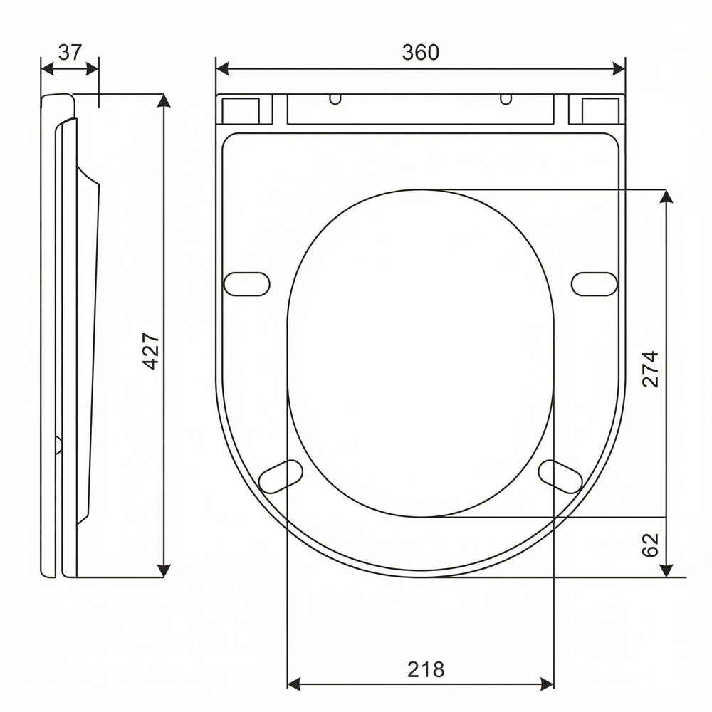 Сиденье для унитаза  WAVE RIFL дюропласт, микролифт, БЕЛЫЙ глянец