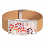 Браслет Fiore Luna на бежевом кожаном ремешке CB11318-5 BR