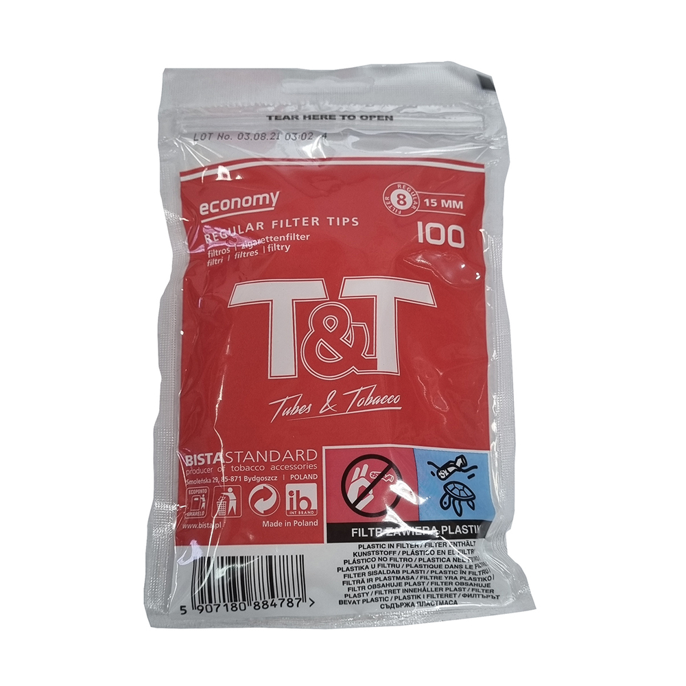 Фильтры для сигарет "T&T" 8mm Regular 100шт
